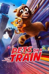 Ā Pets on a Train Poster